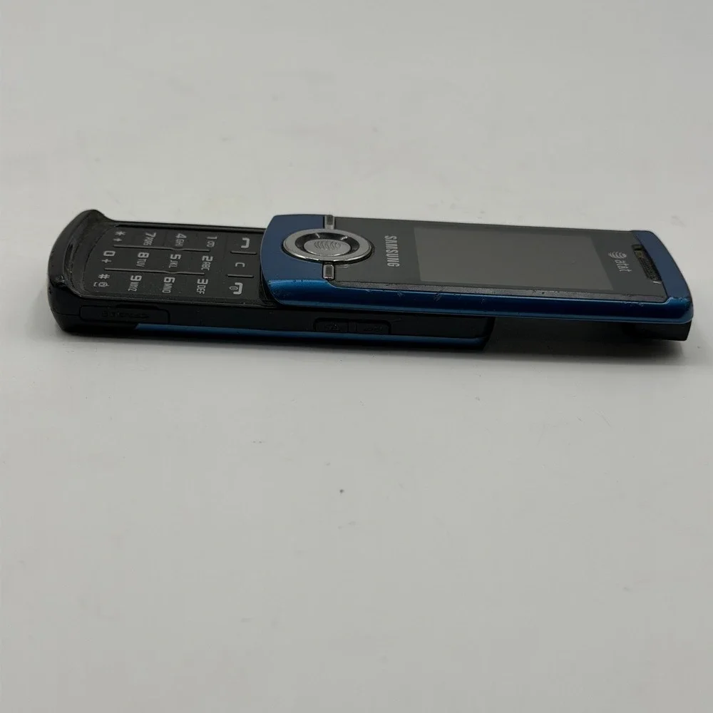 Samsung SGH-A737 Slider Phone Blue AT&T Vintage Mobile w Chargers PARTS ONLY